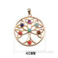 Pendentif de Chakra arbre Charm en acier inoxydable pour Noël